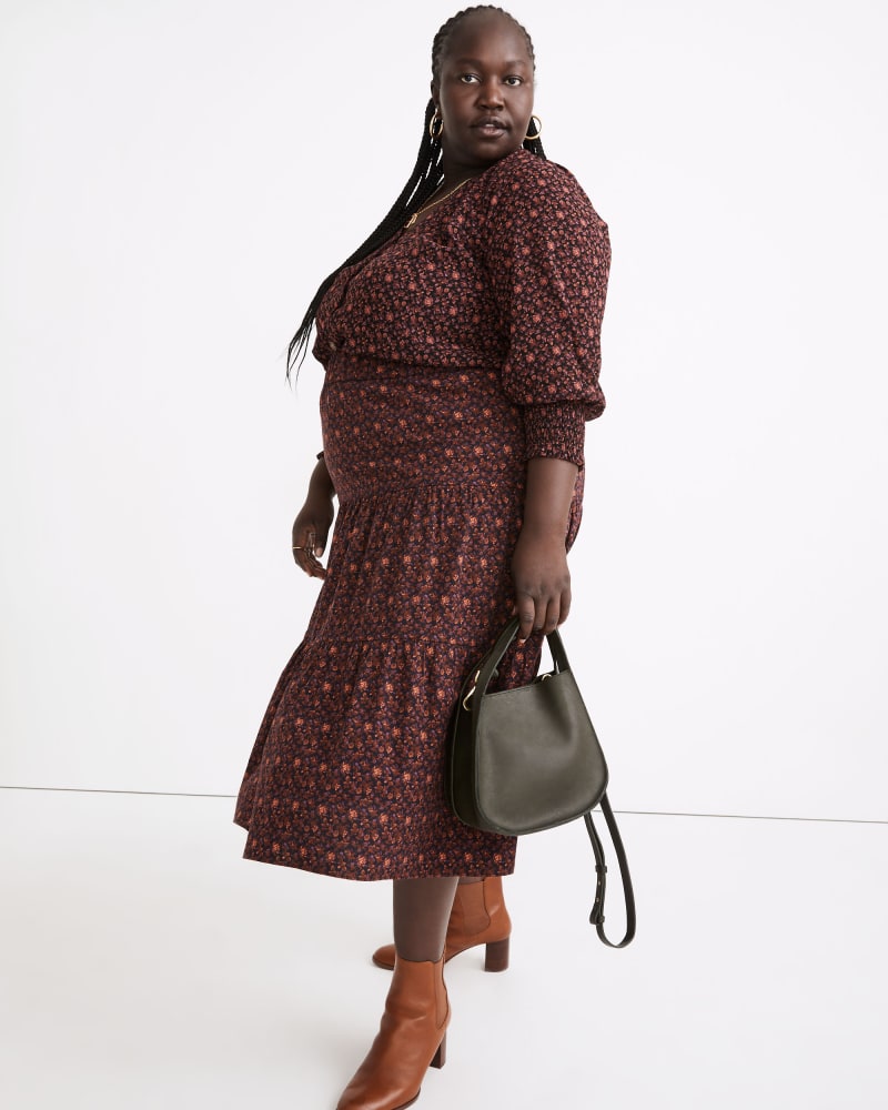Pull on plus size midi skirt top